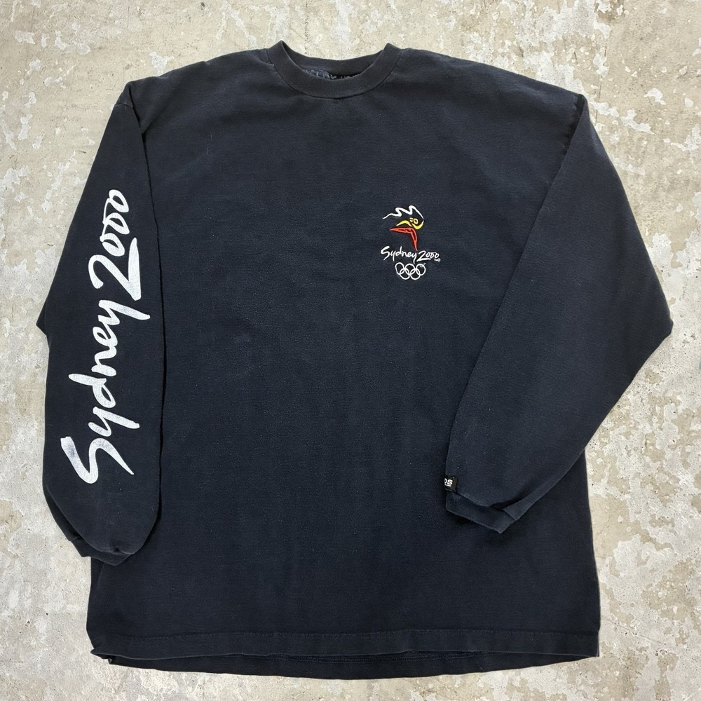 Vintage Sydney Olympics Shirt Mens 2XL Black Austrailia Long Sleeve Y2K Logo - Picture 10 of 11